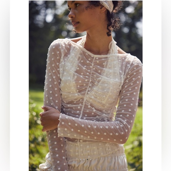 NWT Free People Intimately M Ivory White Most Likely Layerying Top New $68 ret. - Picture 4 of 6